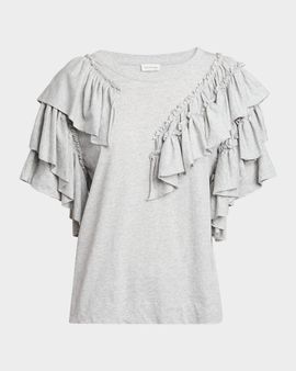 Dries Van Noten Tiered Ruffle Short-Sleeve T-Shirt