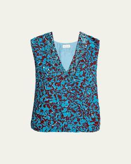 Dries Van Noten V-Neck Sequined Top