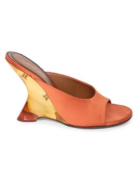 Dries Van Noten Women's 100MM Satin Wedge Mules