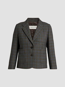 Dries Van Noten Women's Bamis Plaid Wool Blazer