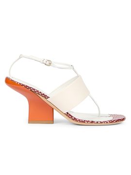 Dries Van Noten Women's Contrast Wedge Heel Leather Sandals