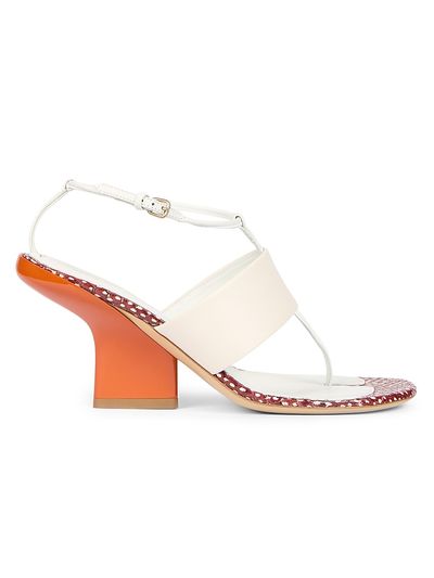 Dries Van Noten Women's Contrast Wedge Heel Leather Sandals