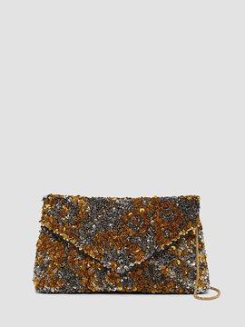Dries Van Noten Women's Medium Sequined Envelope Clutch