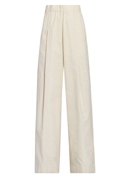 Dries Van Noten Women's Pila Pleated Cotton-Blend Wide-Leg Pants
