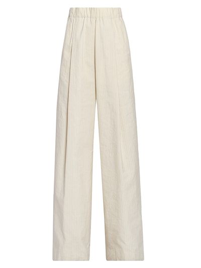Dries Van Noten Women's Pila Pleated Cotton-Blend Wide-Leg Pants