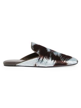 Dries Van Noten Women's Printed Satin & Leather Mules