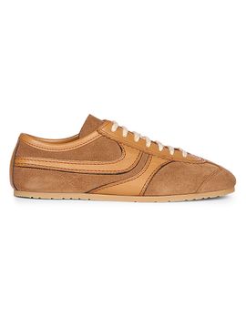 Dries Van Noten Women's Round-Toe Suede Low-Top Sneakers