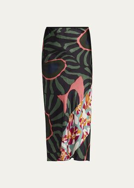 Dries Van Noten Women's Sati Abstract Midi Skirt