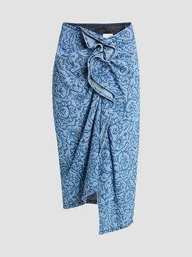 Dries Van Noten Women's Sinas Floral Cotton Midi Skirt