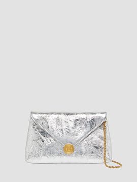 Dries Van Noten Women's Small Crinkled-Effect Leather Envelope Clutch