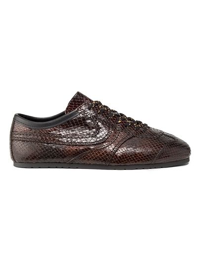Dries Van Noten Women's Snake-Embossed Leather Sneakers