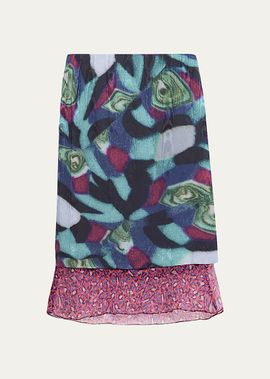 Dries Van Noten Women's Sorai Silk-Blend Midi Skirt