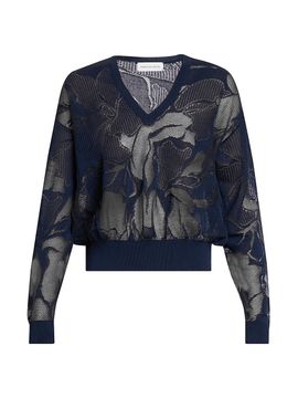 Dries Van Noten Women's Torion Floral V-Neck Sweater