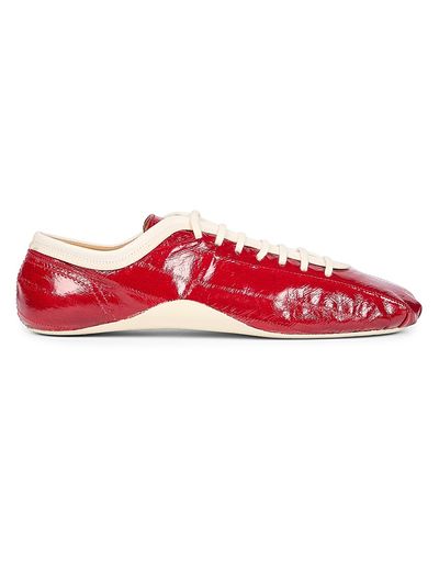 Dries Van Noten Women's Two-Tone Low-Top Patent Leather Sneakers
