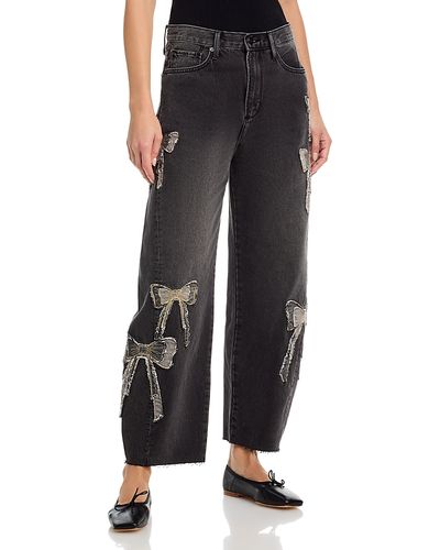 Driftwood Driftwood Parker x Bow What Fun High Rise Barrel Jeans in Washed Black