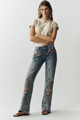 Driftwood Eva Low-Rise Flare Jeans