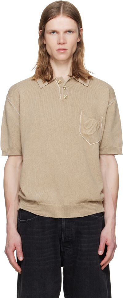 Dsquared2 Dsquared2 Beige 'Dsquared2 Signature' Short Sleeves Polo