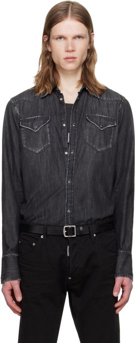 Dsquared2 Dsquared2 Black Western Denim Shirt