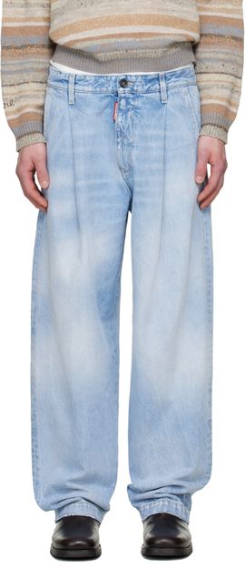 Dsquared2 Dsquared2 Blue Light Clean Wash One Pleat Jeans