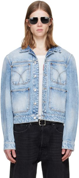 Dsquared2 Dsquared2 Blue Light Diagonale Wash 70's Denim Jacket