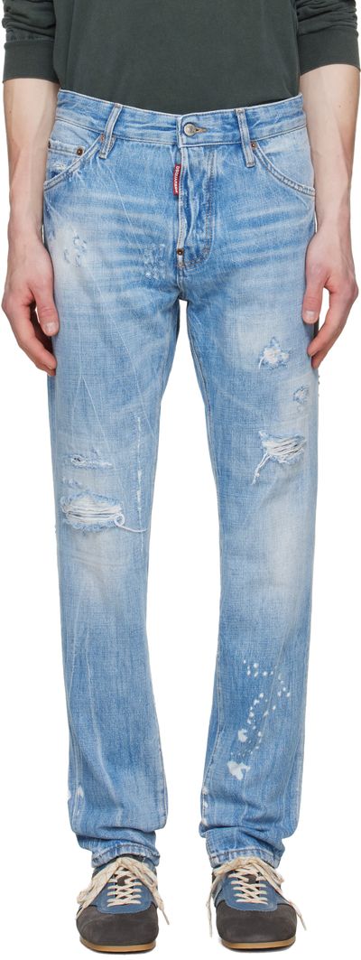 Dsquared2 Dsquared2 Blue Light Wash Teddy Jeans