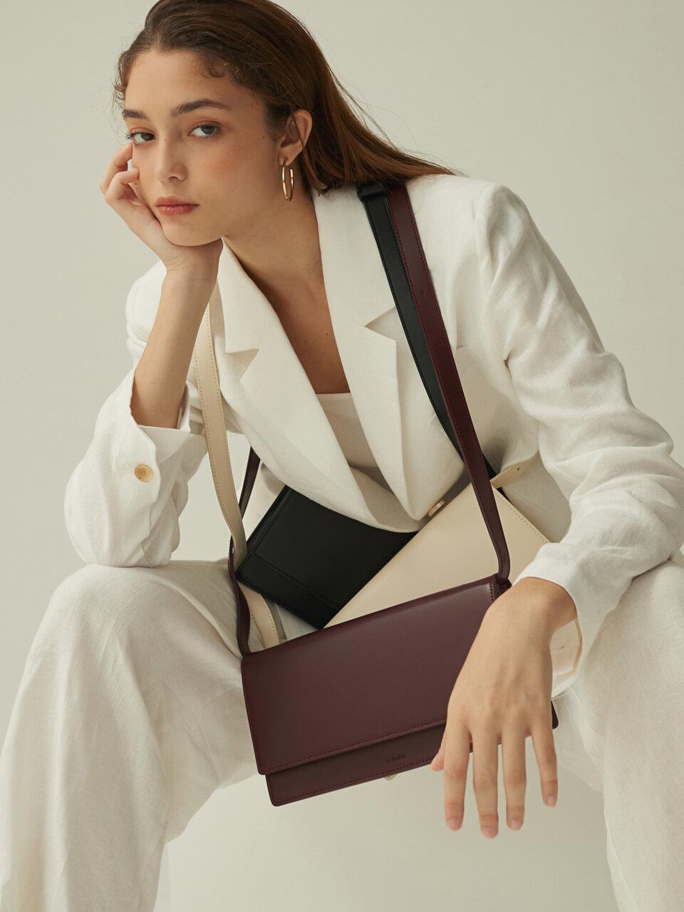 DU MATIN MATIN BAG BURGUNDY SQUARE