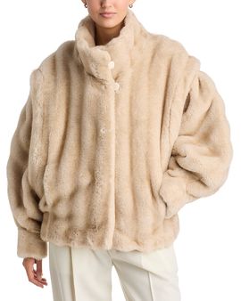 Ducie Ducie Katja Faux Fur Funnel Neck Coat