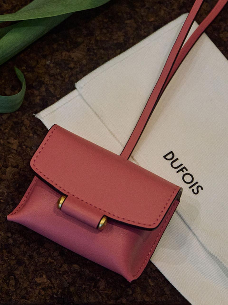 DUFOIS Leather Signature Pattern Pouch Charm