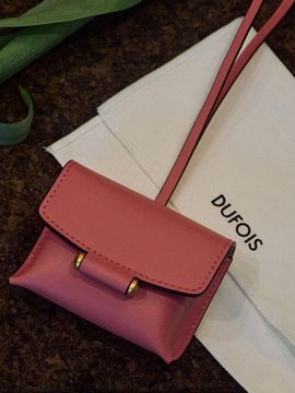 DUFOIS Leather Signature Pattern Pouch Charm