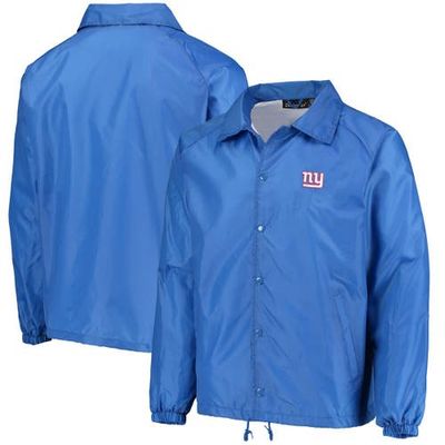 DUNBROOKE DUNBROOKE Men's Royal New York Giants Coaches Classic Raglan Full-Snap Windbreaker Jacket 