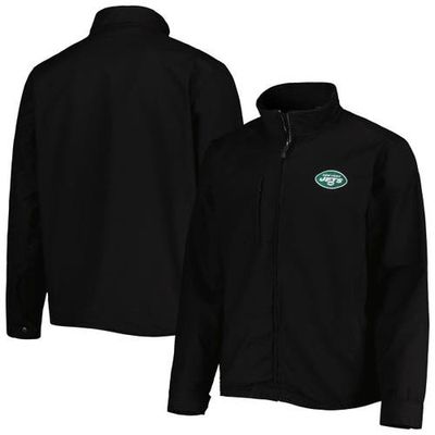 DUNBROOKE Men's Dunbrooke Black New York Jets Journey Workwear Tri-Blend Full-Zip Jacket 