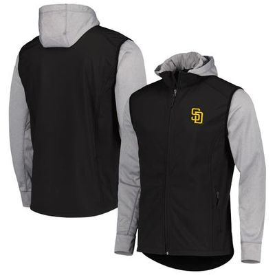 DUNBROOKE Men's Dunbrooke Black/Heather Gray San Diego Padres Alpha Full-Zip Jacket 