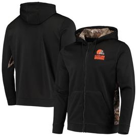 DUNBROOKE Men's Dunbrooke Black/Realtree Camo Cleveland Browns Decoy Tech Fleece Full-Zip Hoodie 