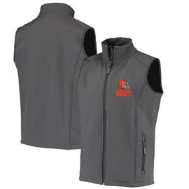 DUNBROOKE Men's Dunbrooke Charcoal Cleveland Browns Circle Archer Softshell Full-Zip Vest 