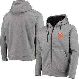 DUNBROOKE Men's Dunbrooke Charcoal Cleveland Browns Shag Tri-Blend Full-Zip Raglan Hoodie 