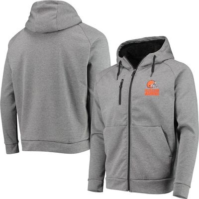 DUNBROOKE Men's Dunbrooke Charcoal Cleveland Browns Shag Tri-Blend Full-Zip Raglan Hoodie 