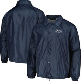 DUNBROOKE Men's Dunbrooke Navy Tampa Bay Rays Coach's Raglan Full-Snap Windbreaker Jacket 