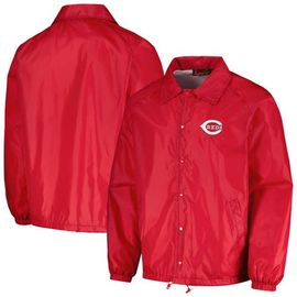 DUNBROOKE Men's Dunbrooke Red Cincinnati Reds Coach's Raglan Full-Snap Windbreaker Jacket 