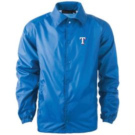 DUNBROOKE Men's Dunbrooke Royal Texas Rangers Coach's Raglan Full-Snap Windbreaker Jacket 