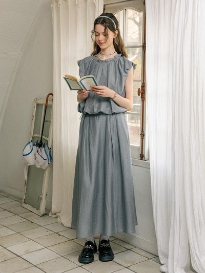 DUNDROP DD Drawstring Top and Skirt Set [3color]