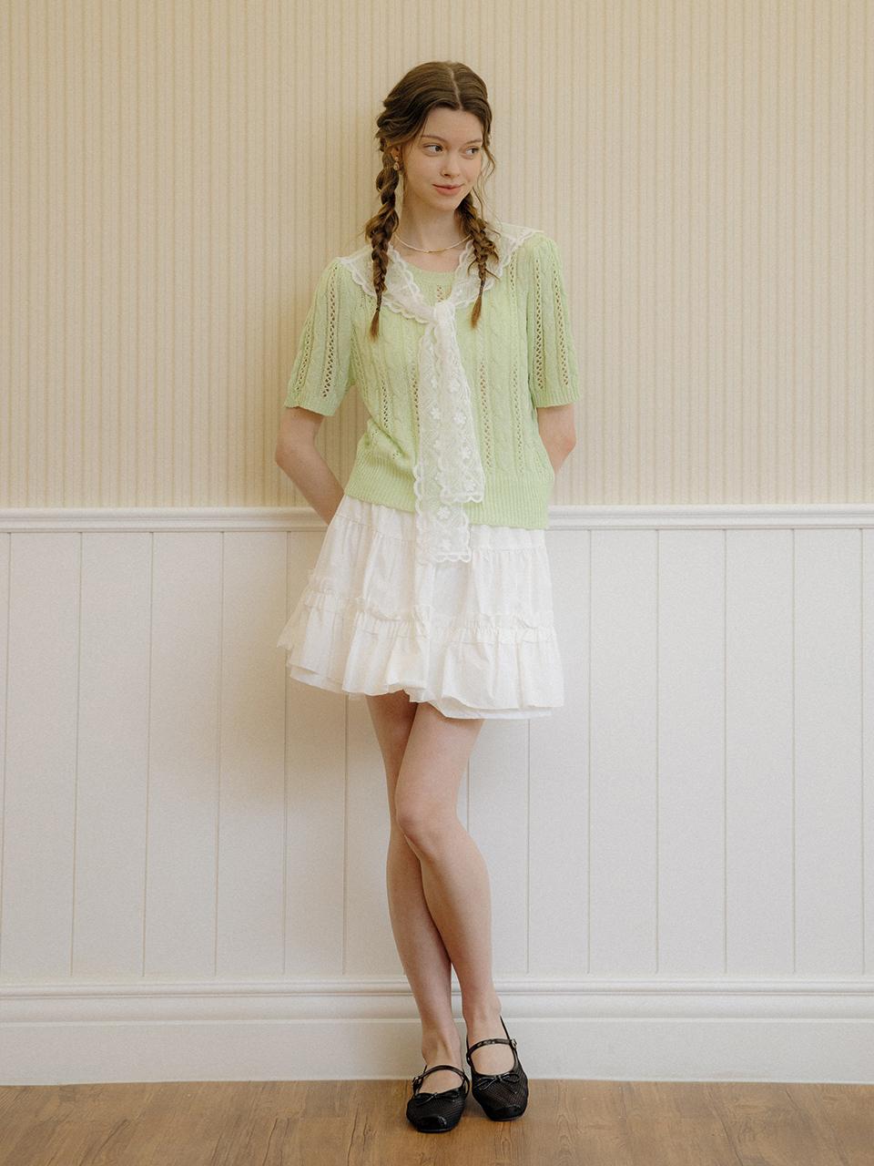 DUNDROP DD Pleated Skirt [White]