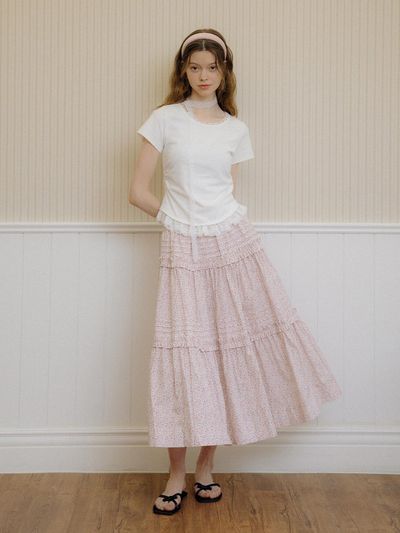 DUNDROP DD Polka Dot Skirt [Pink]