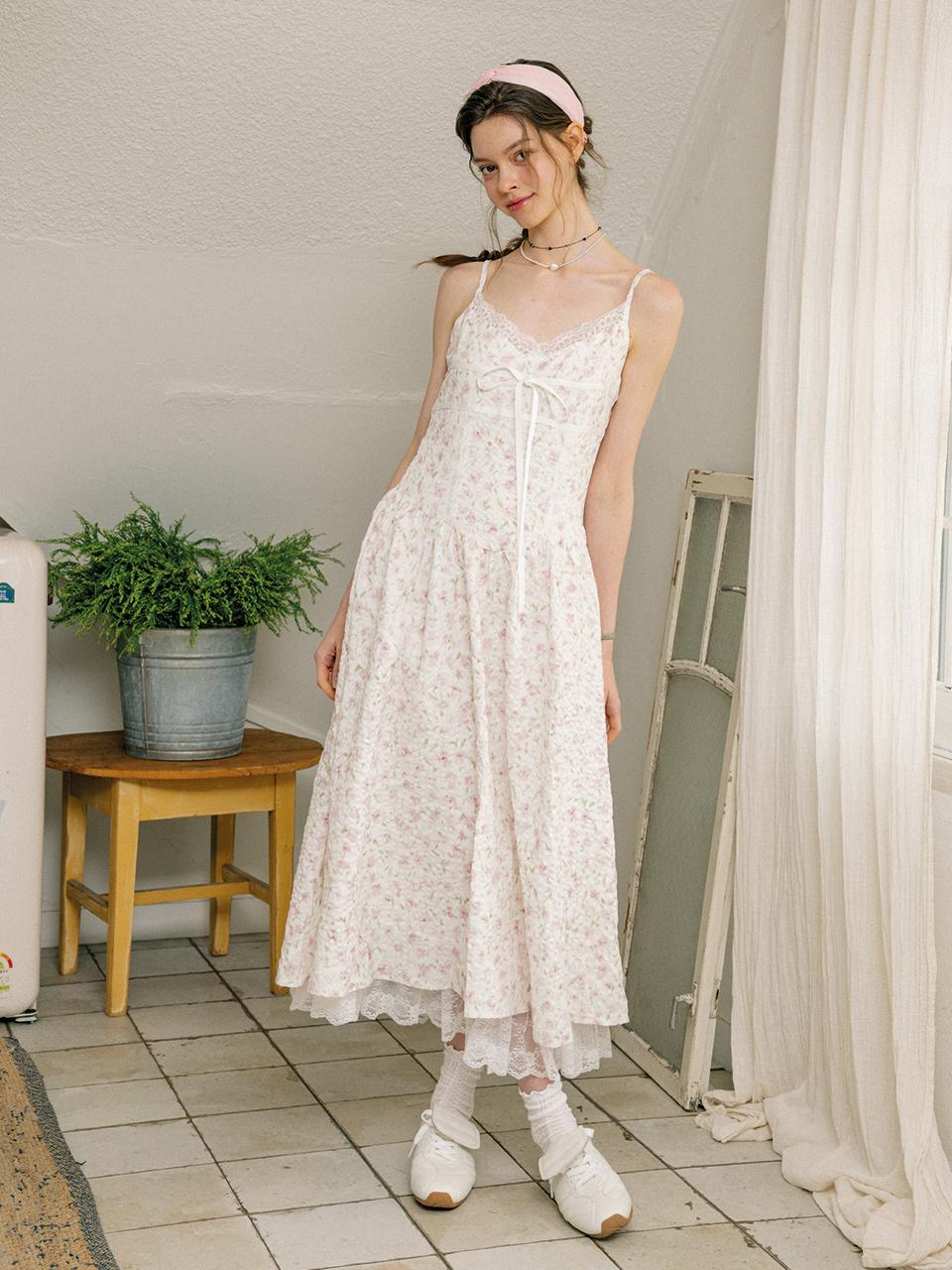 DUNDROP DD Ribbon Lace Hem Dress [2color]