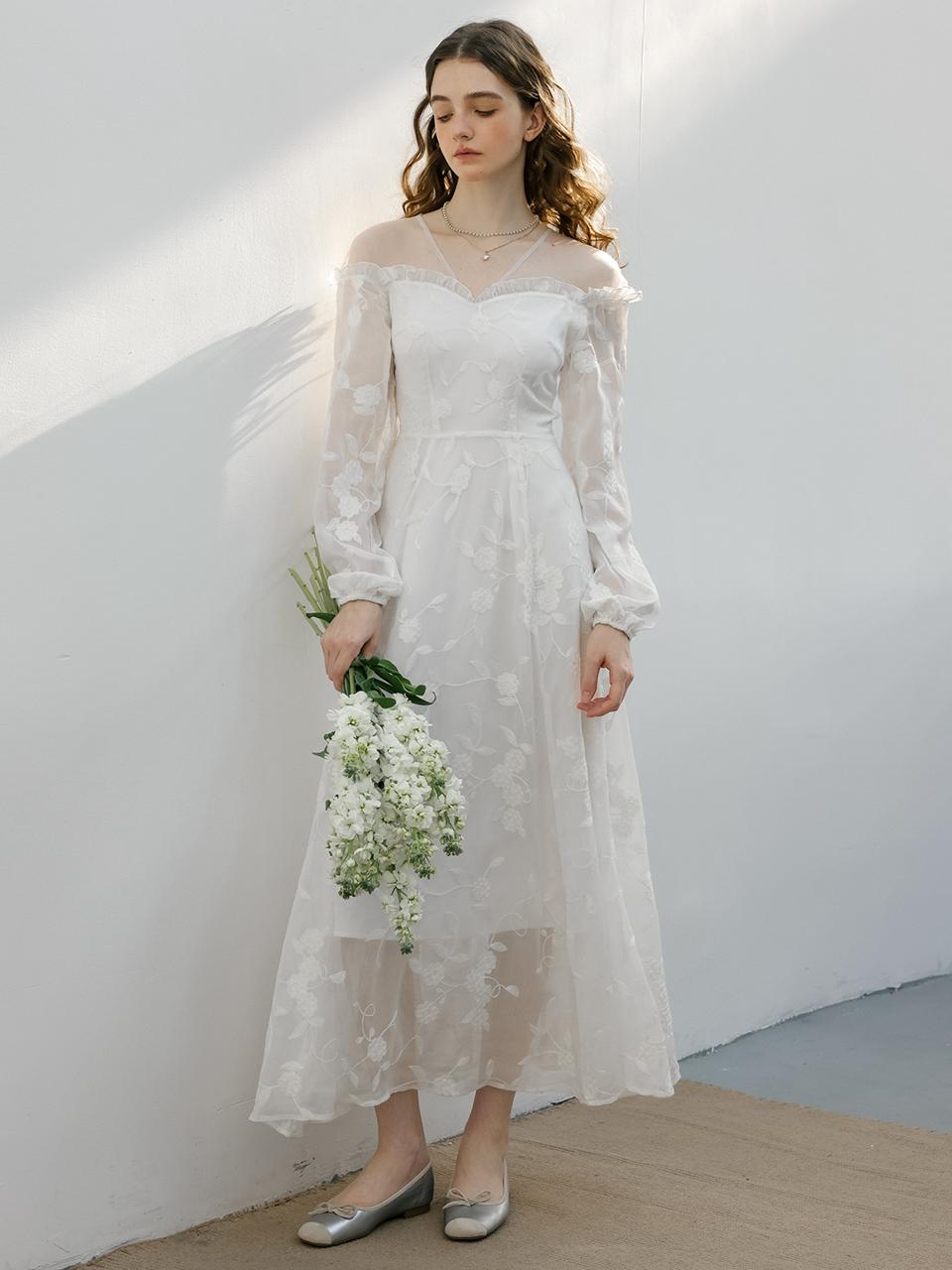 DUNDROP DD_Bride Lace Embroidered Dress