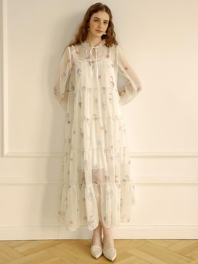 DUNDROP DD_Floral Lace Cake Dress