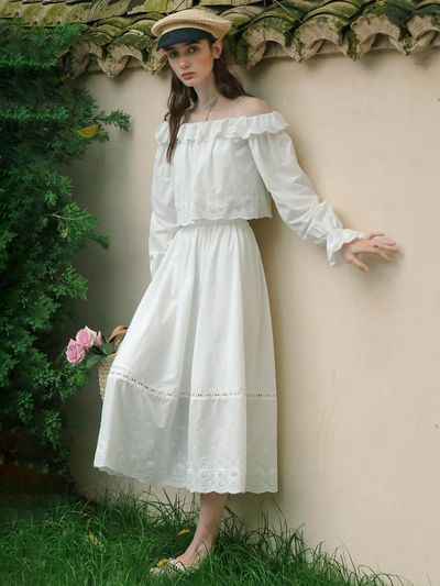 DUNDROP DD_Pure white two-piece set