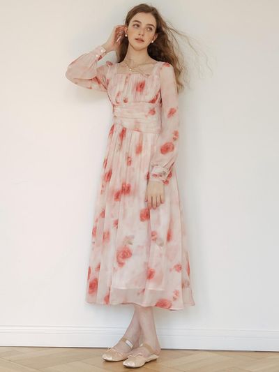 DUNDROP DD_Rose Blooming Long Dress