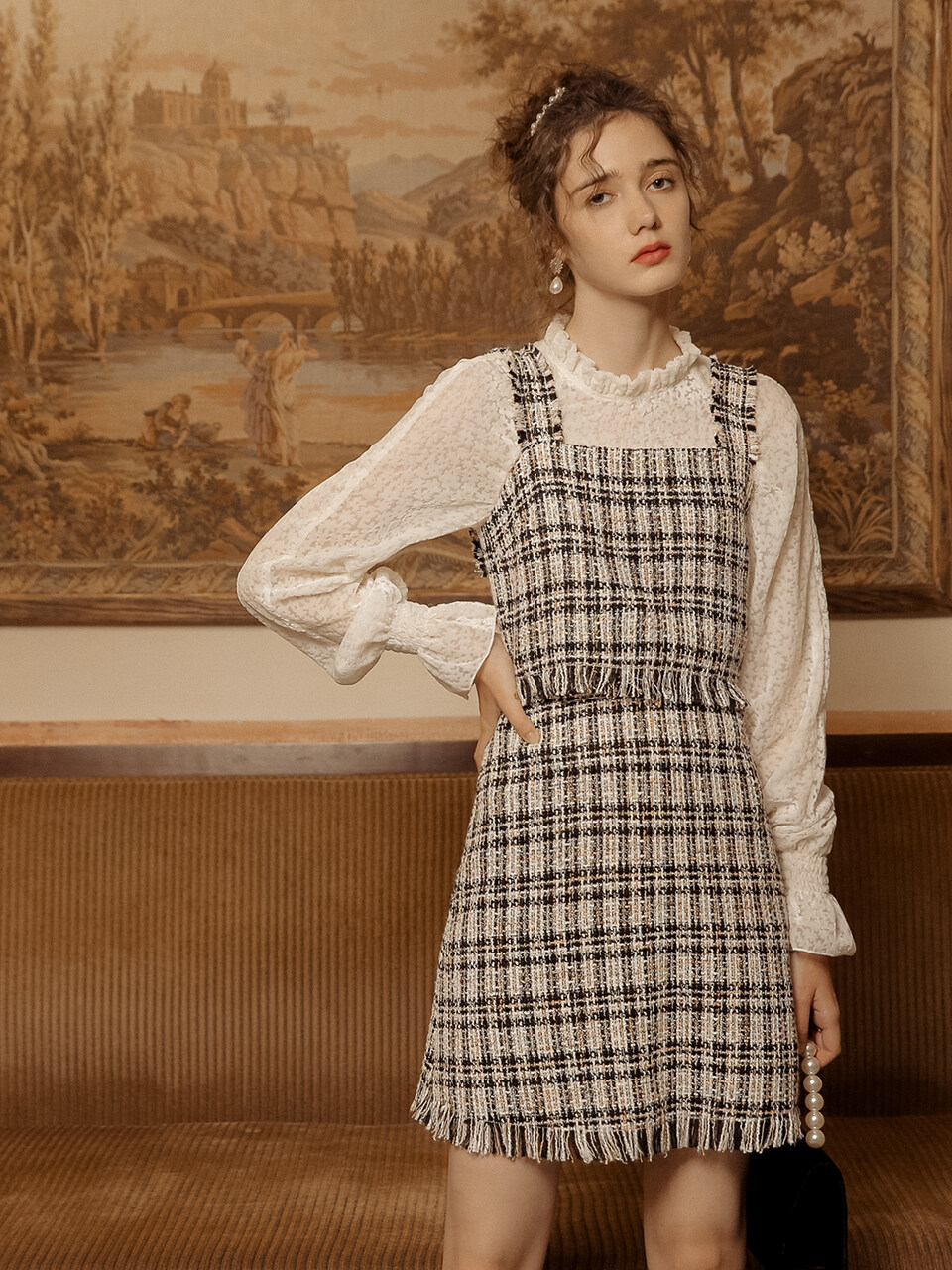 DUNDROP Drop Tweed Check Two-piece_Black