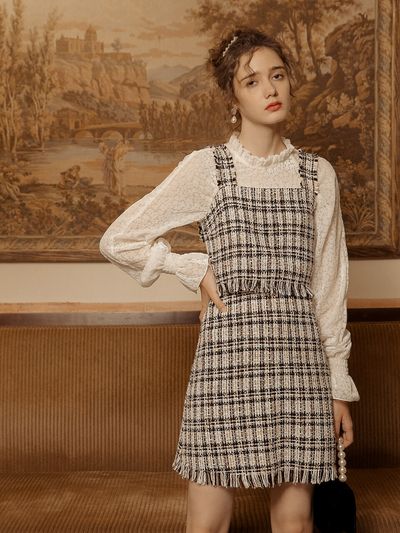 DUNDROP Drop Tweed Check Two-piece_Black