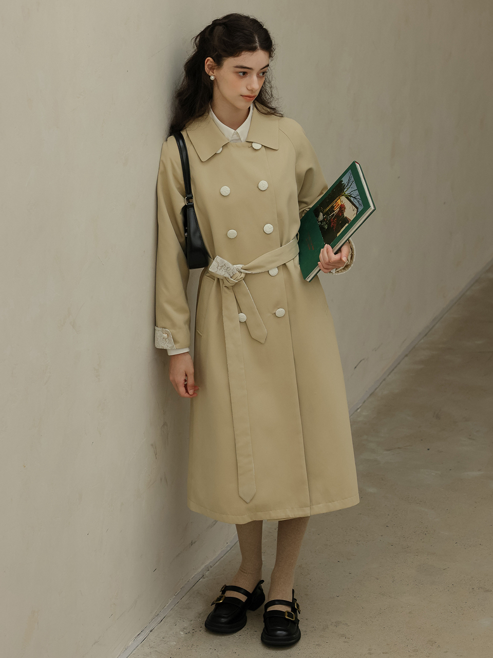 DUNDROP Lace Cuffs Windbreaker Coat